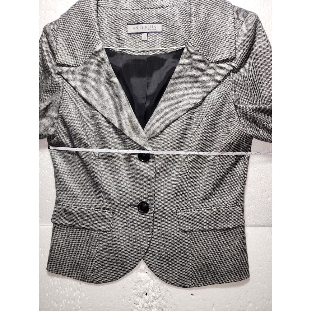 Ann Klein Suit Womens Size 12 Gray Two Button Jacket Blazer Work Career Formal - Picture 12 of 14
